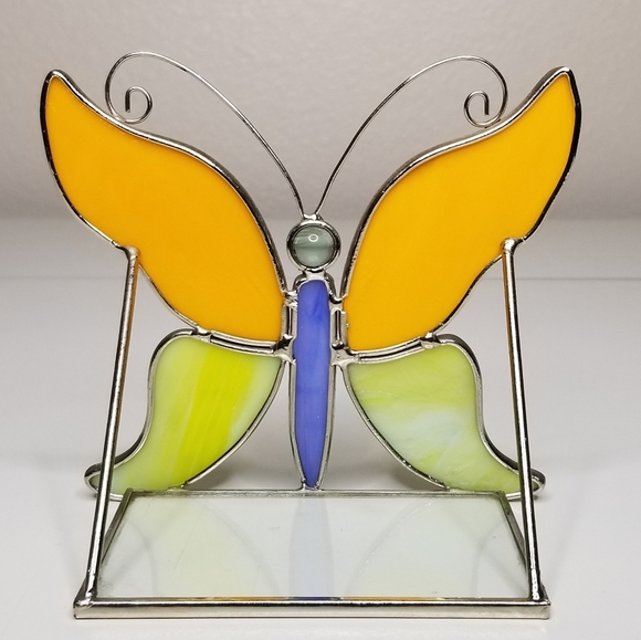 Stained Glass Butterfly Tea Light Candle Holder Decorative Glass Butterfly‎ - Picture 6 of 11